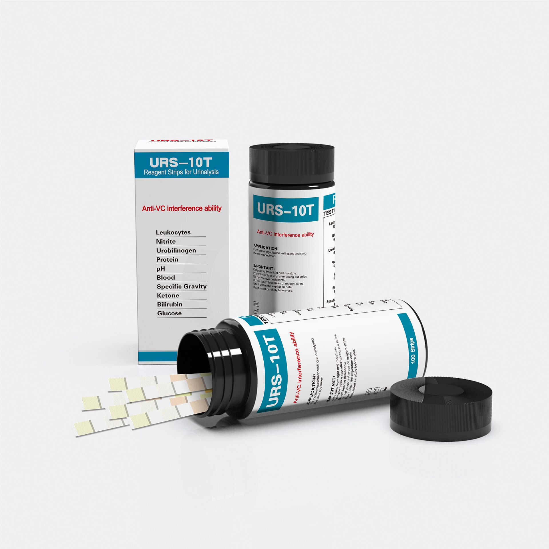 Urinalysis Reagent Strip - URS-10T тест-полоски для мочи, 10 параметров,
